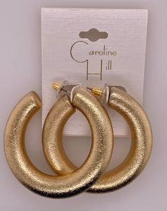 Lowry Textured Hoop Earring SHINY GOLD