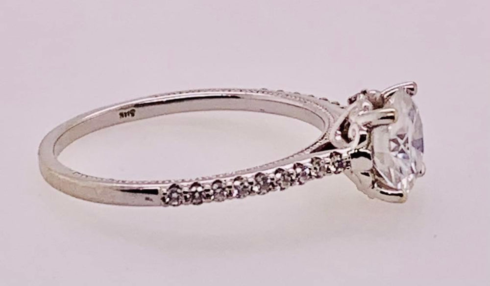14K Moissanite and Diamond Engagement Ring
