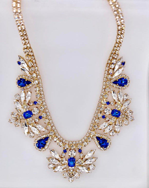 Crystal Sapphire Bib Necklace