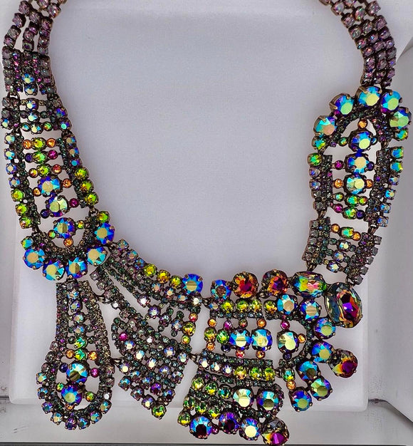 Crystal Paisley Statement Necklace