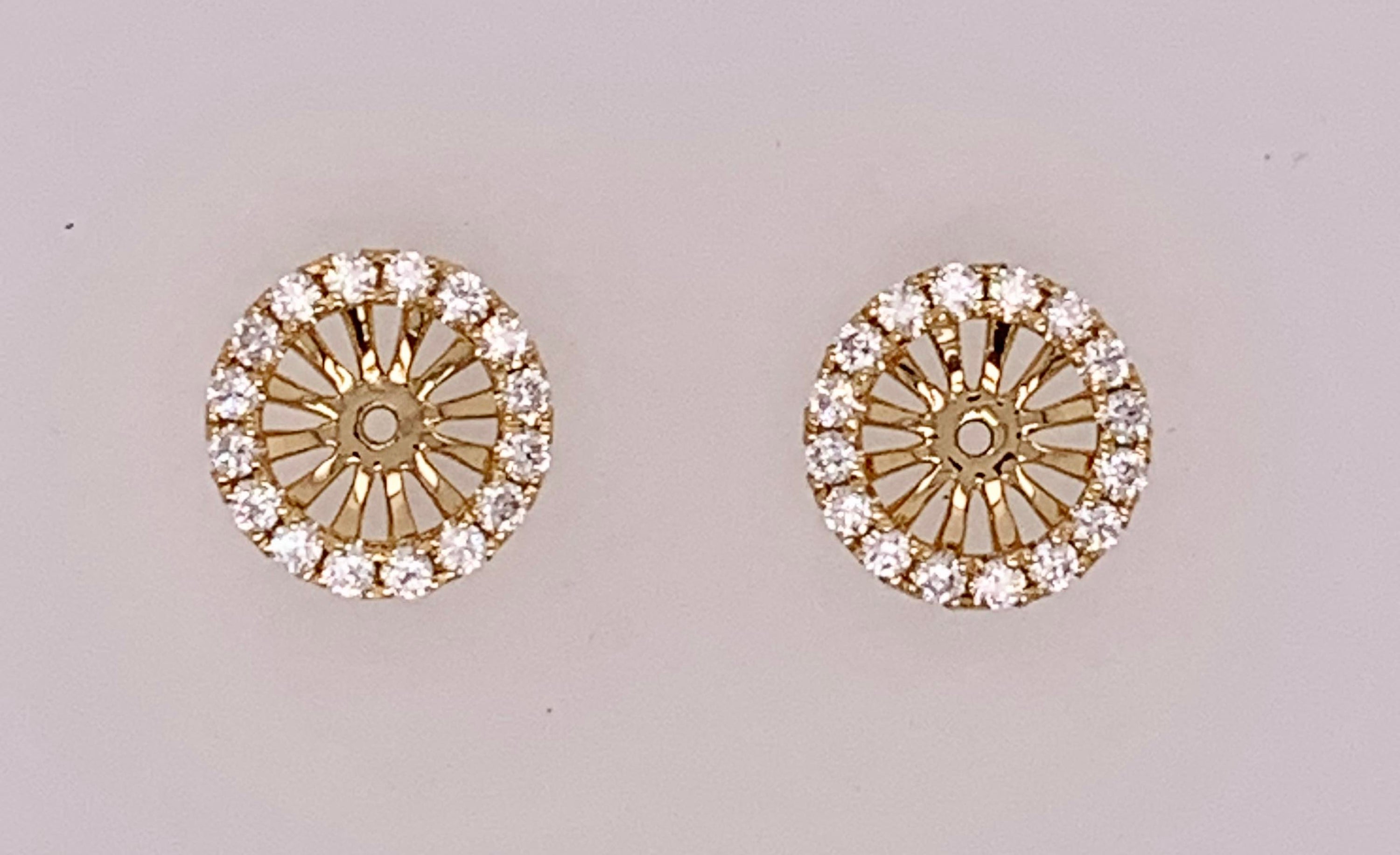 18K Yellow Gold Diamond Earring Jackets