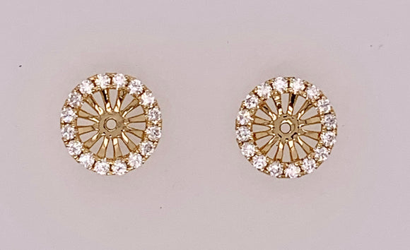 18K Yellow Gold Diamond Earring Jackets