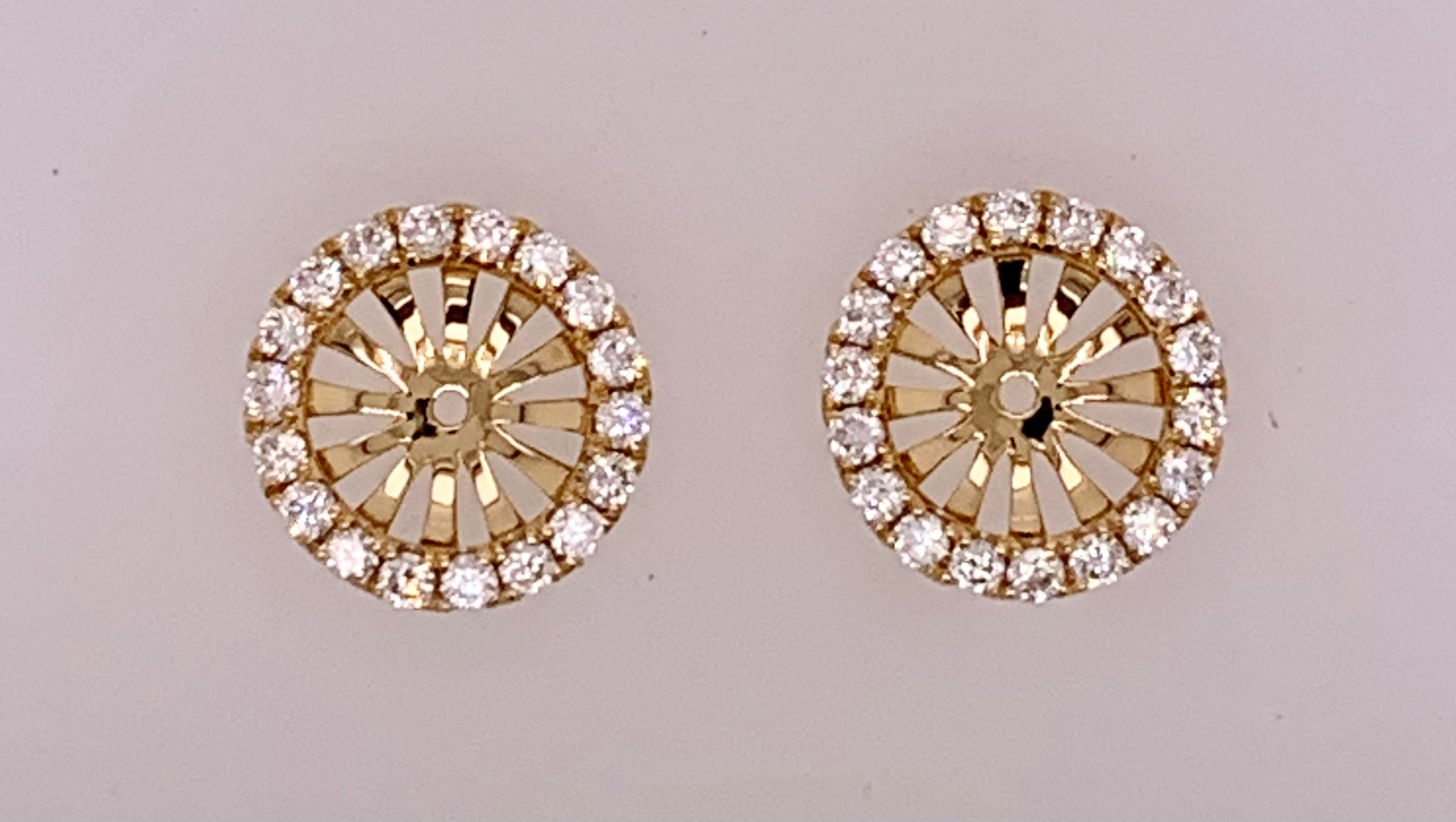 18K Yellow Gold Diamond Earring Jackets