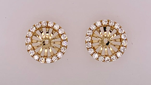 18K Yellow Gold Diamond Earring Jackets