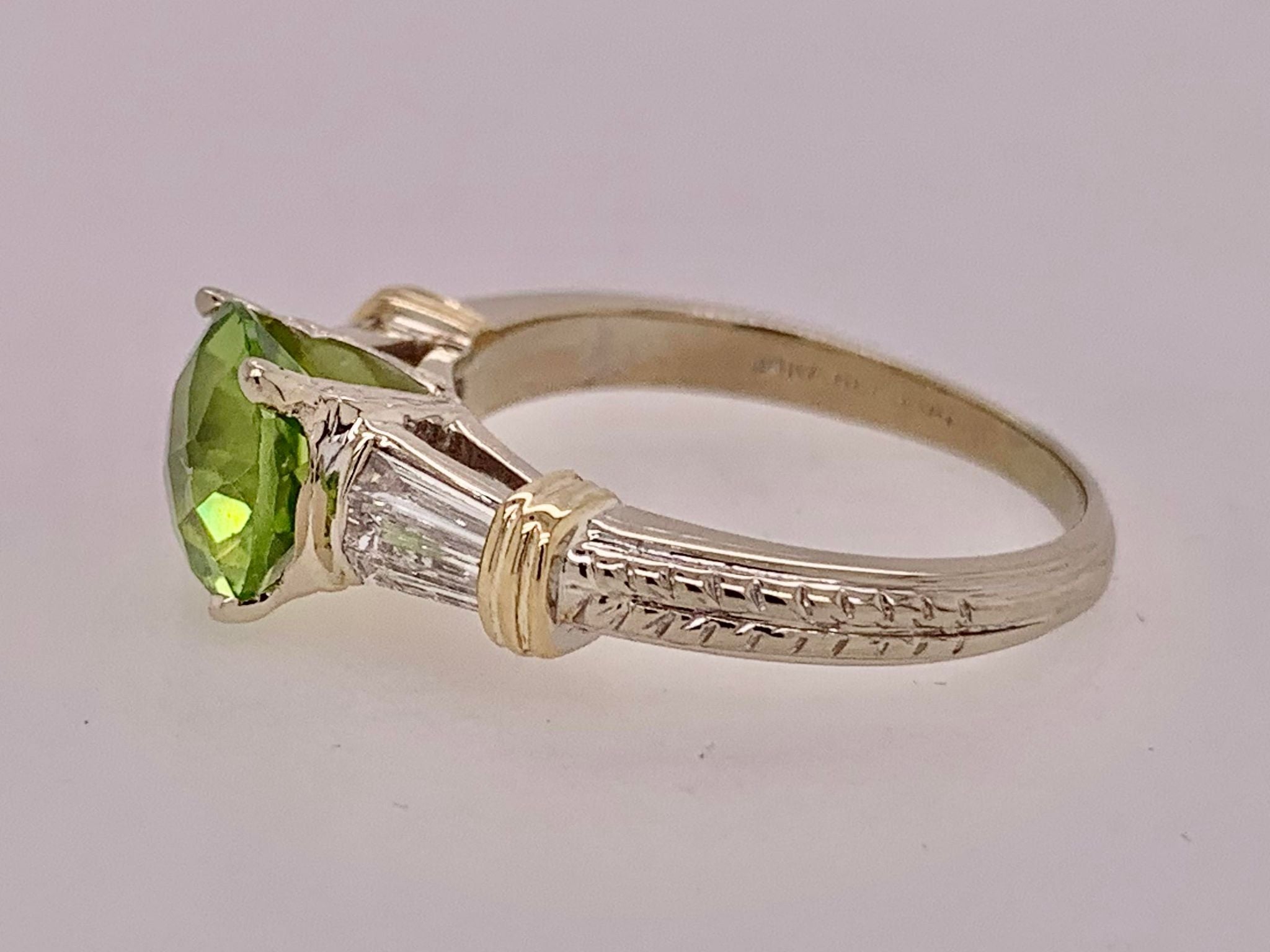 14k Peridot and Diamond Ring