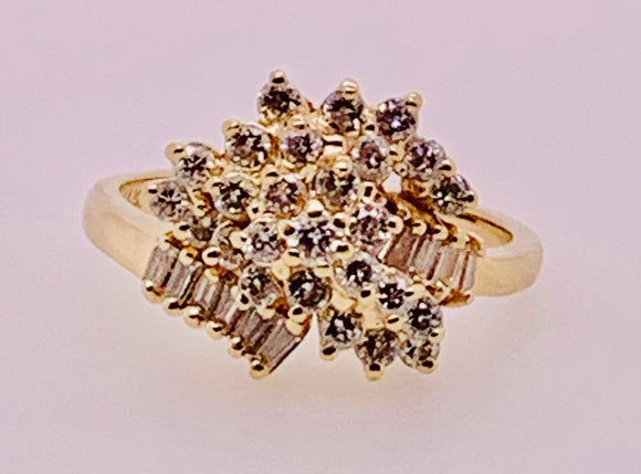Estate One Carat Cluster Style Ring