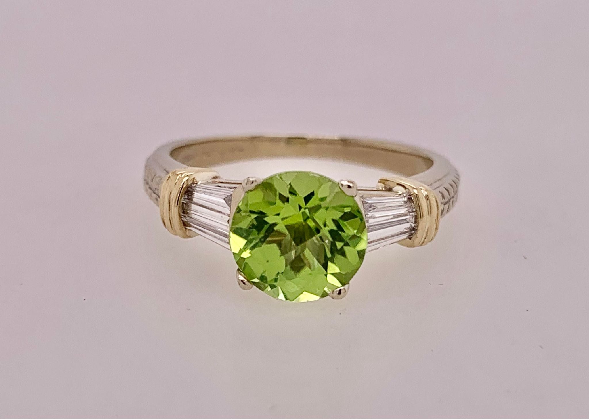 14k Peridot and Diamond Ring