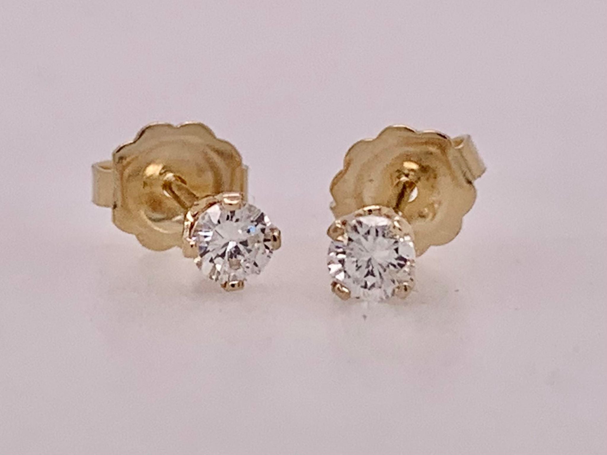 14k Yellow Gold Diamond Earrings