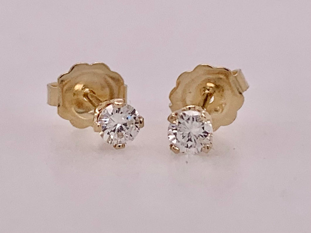 14k Yellow Gold Diamond Earrings