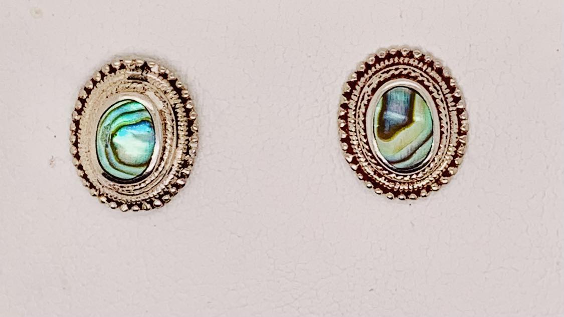 Sterling Silver Abalone Shell Earrings