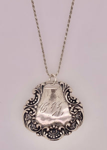 Estate Sterling Silver Luggage Tag Pendant