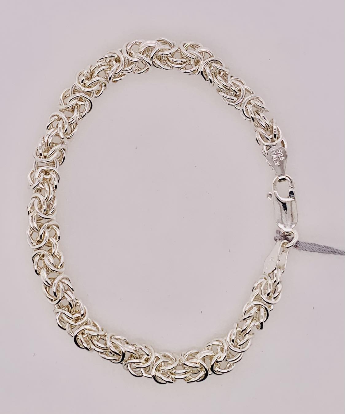 Sterling Silver Rounded Byzantine Chain Bracelet