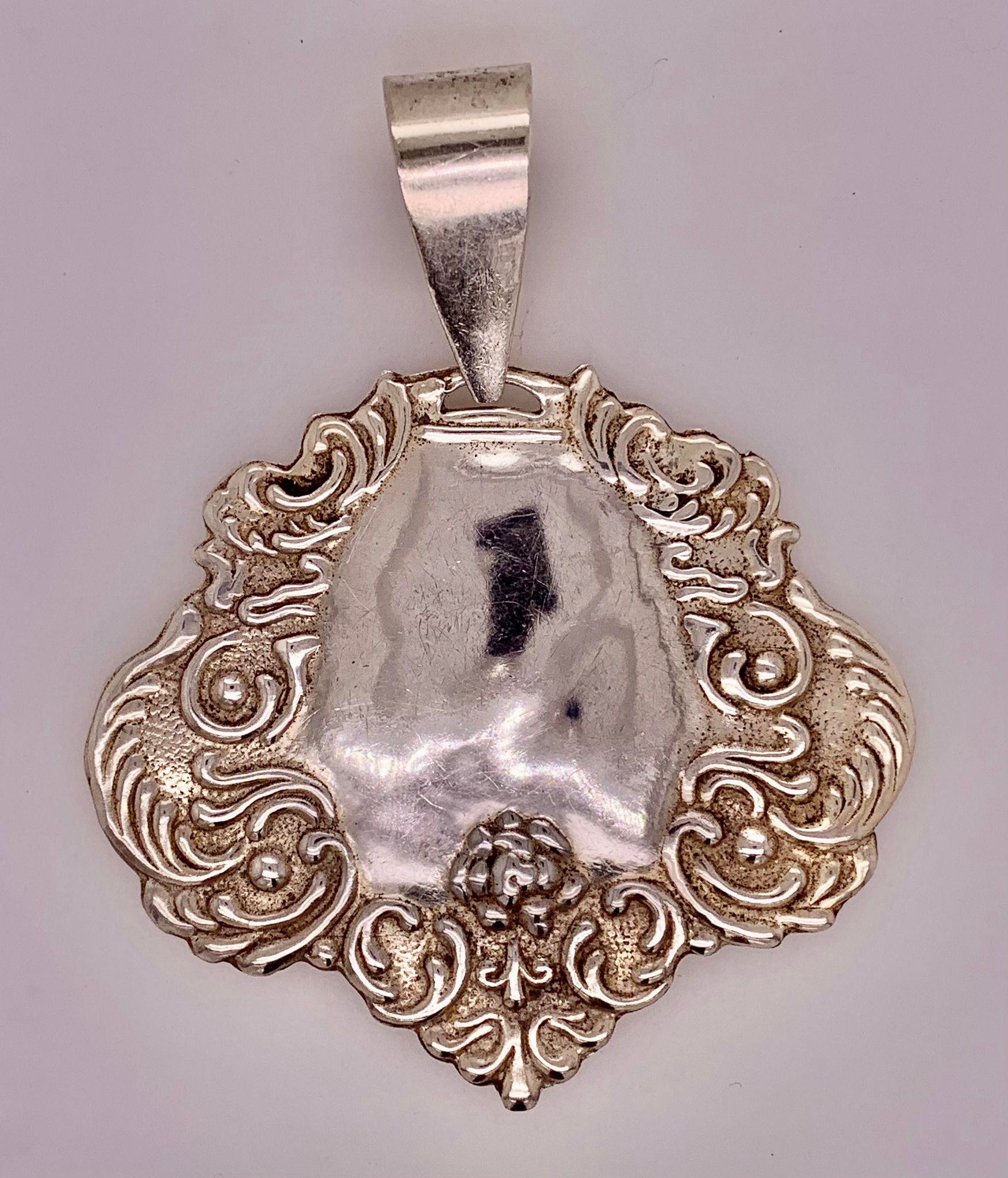 Sterling Silver Luggage Tag Pendant