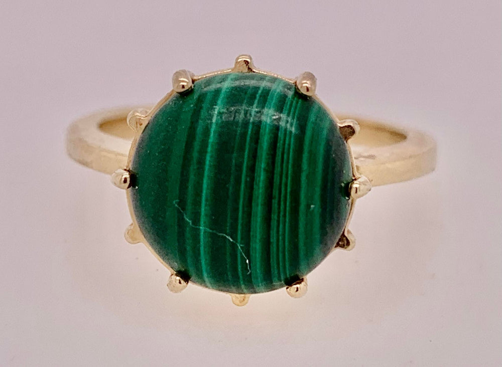 Estate 14K Malachite Ring