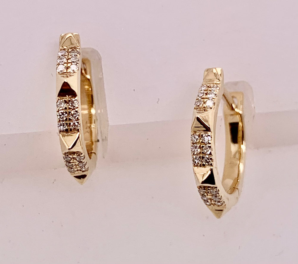 14K Diamond Hoop Earrings