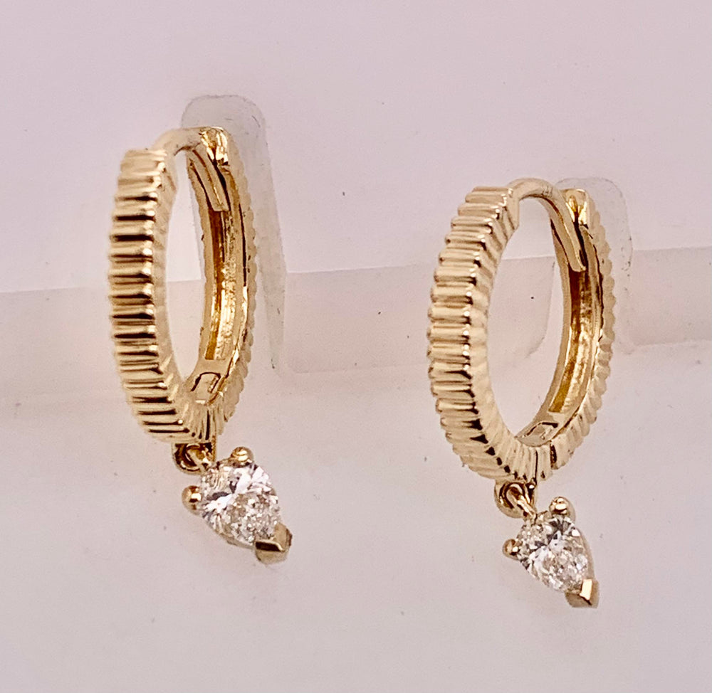 14K Diamond Hoop Earrings