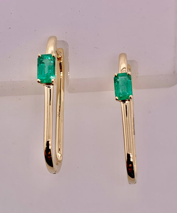 14K Emerald Earrings