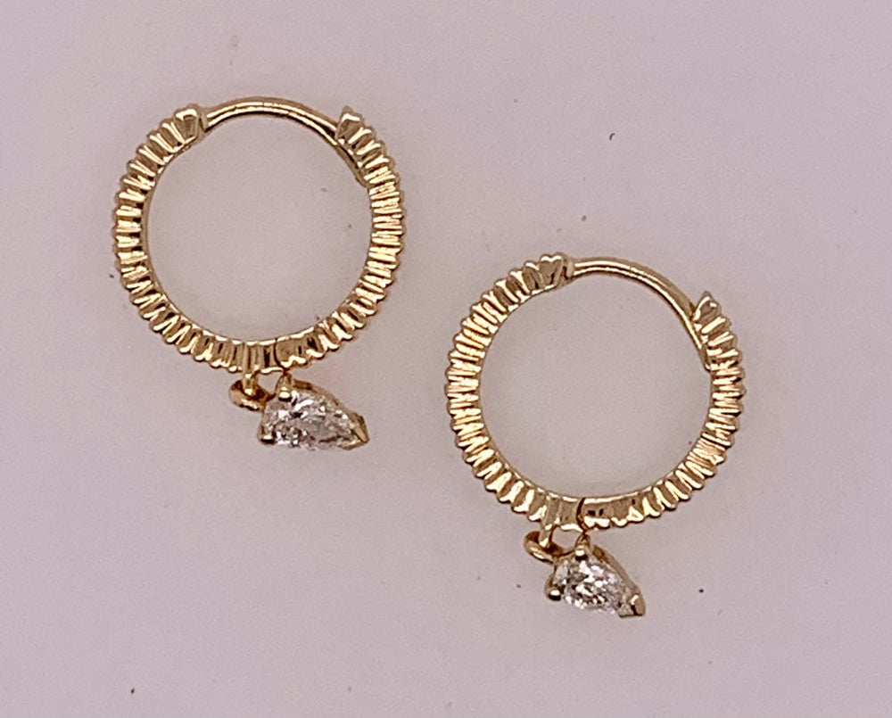 14K Diamond Hoop Earrings