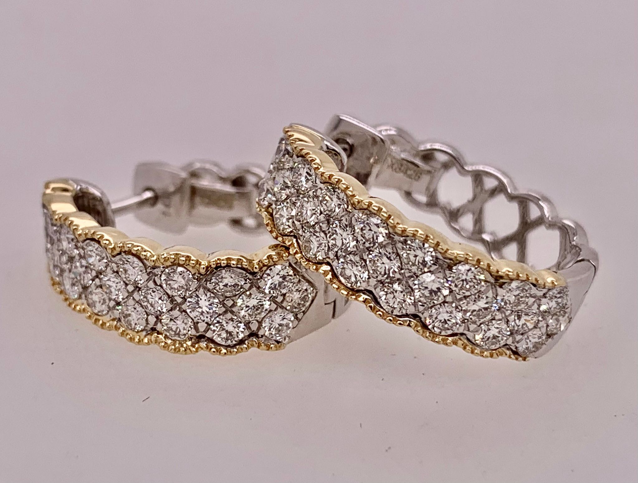 14K Diamond Hoop Earrings