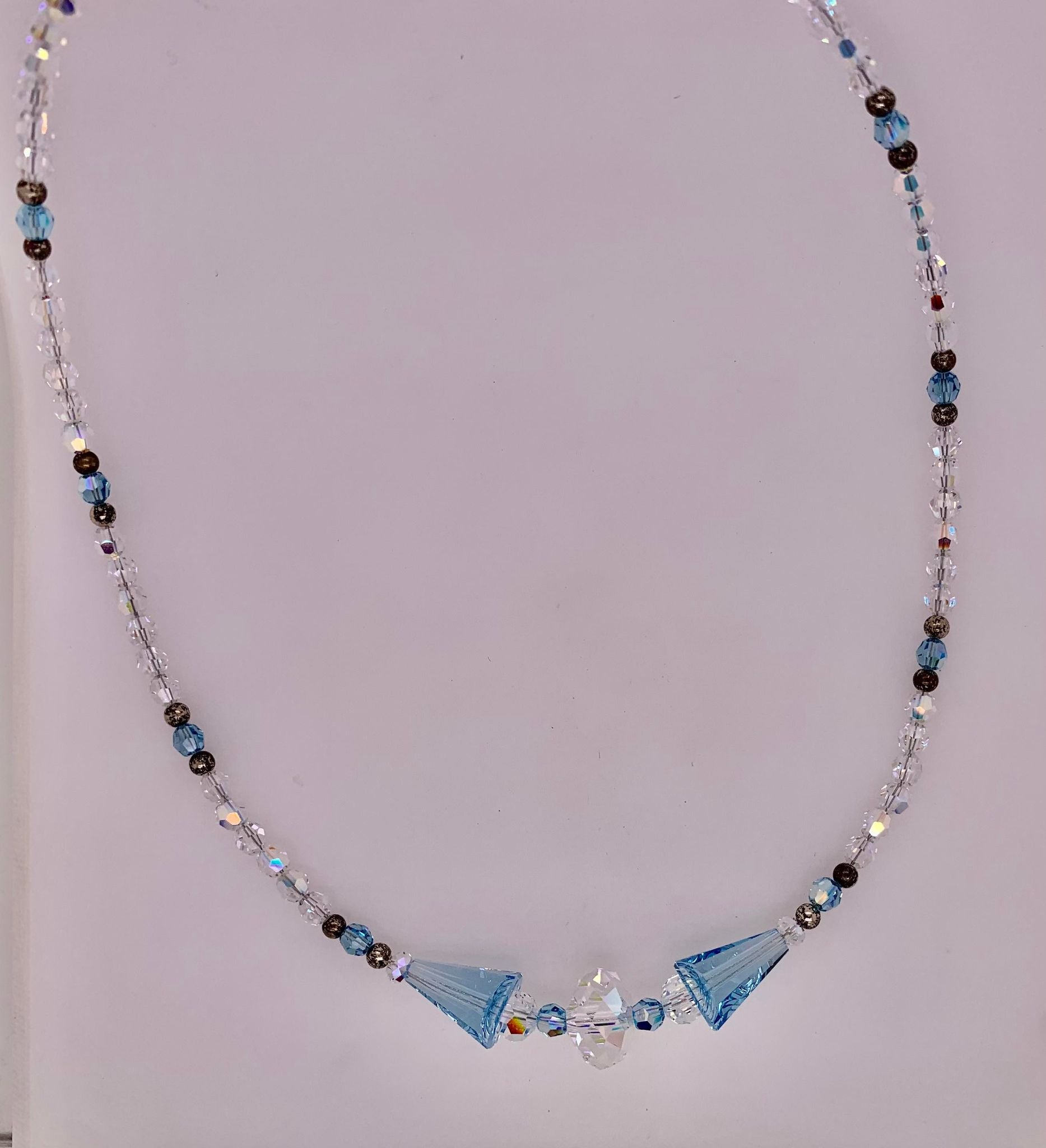 Closeout Sterling Swarovski Silver Crystal Necklace