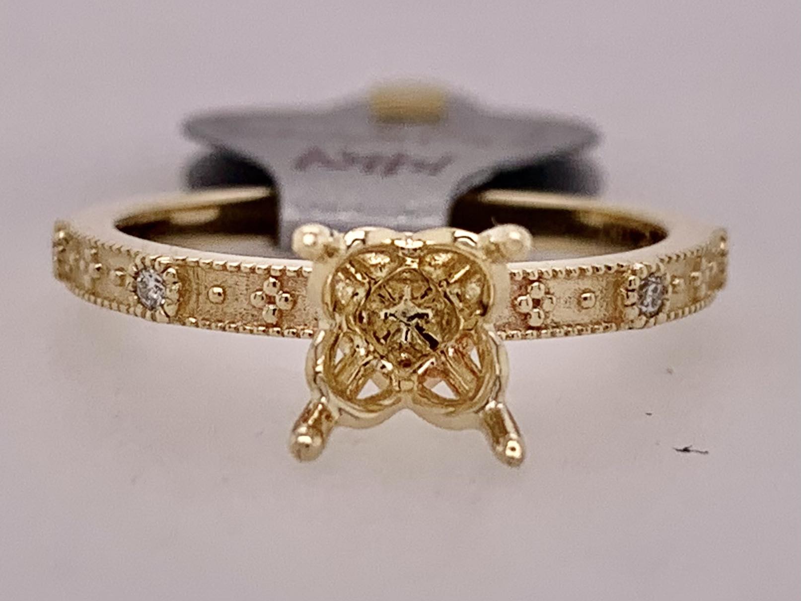 14K Gold Diamond Semi Mount