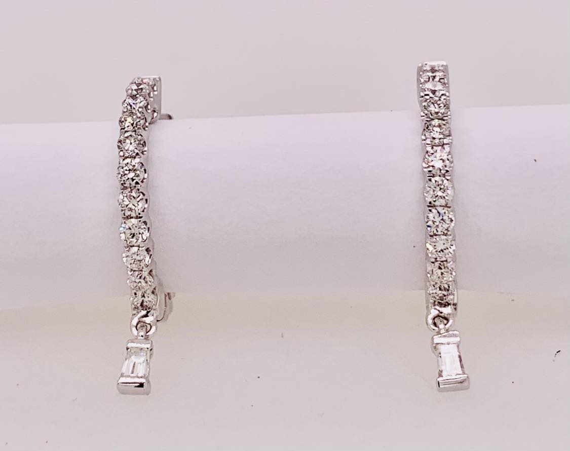 14K Diamond Hoop Earrings