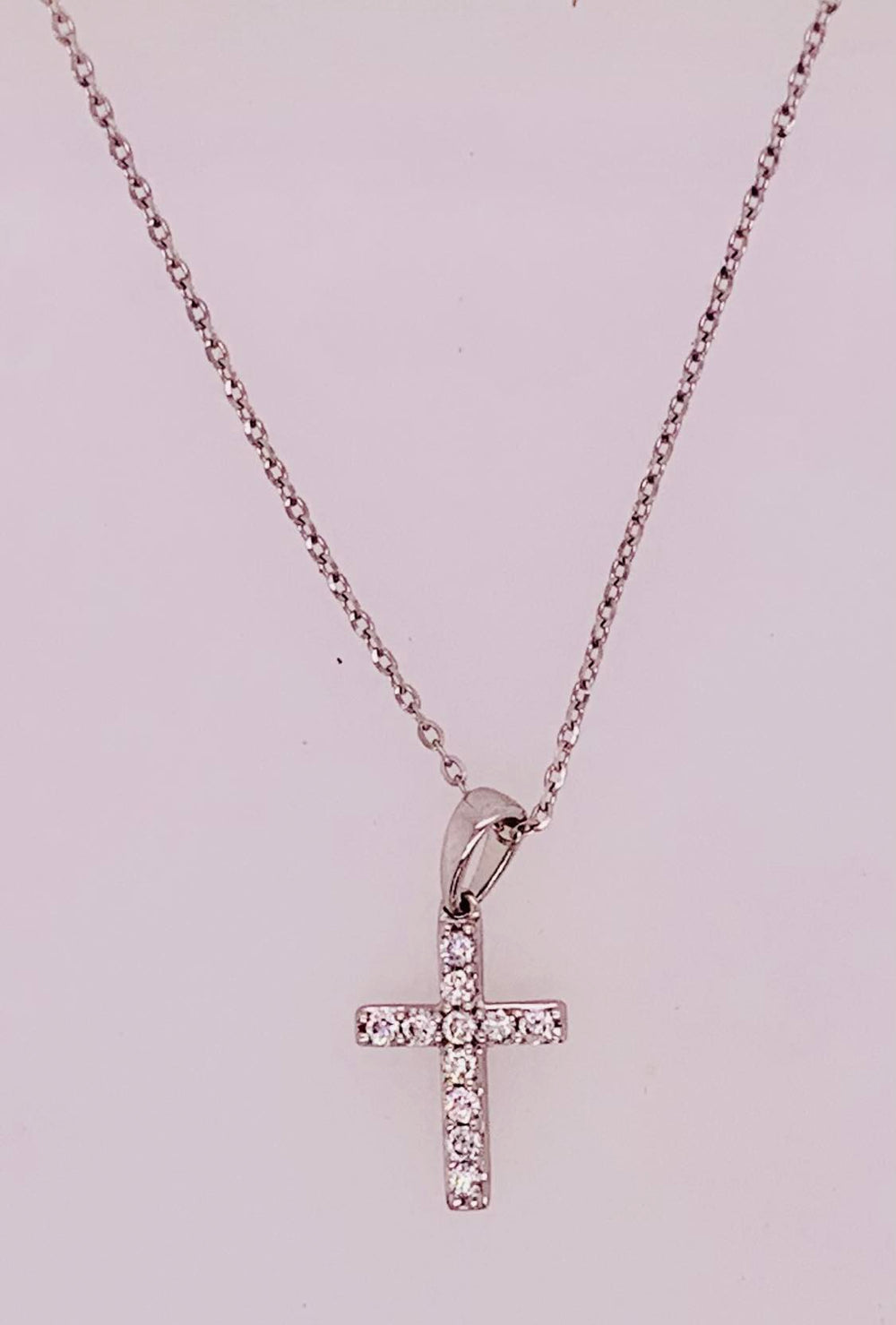 14K Diamond Cross Pendant
