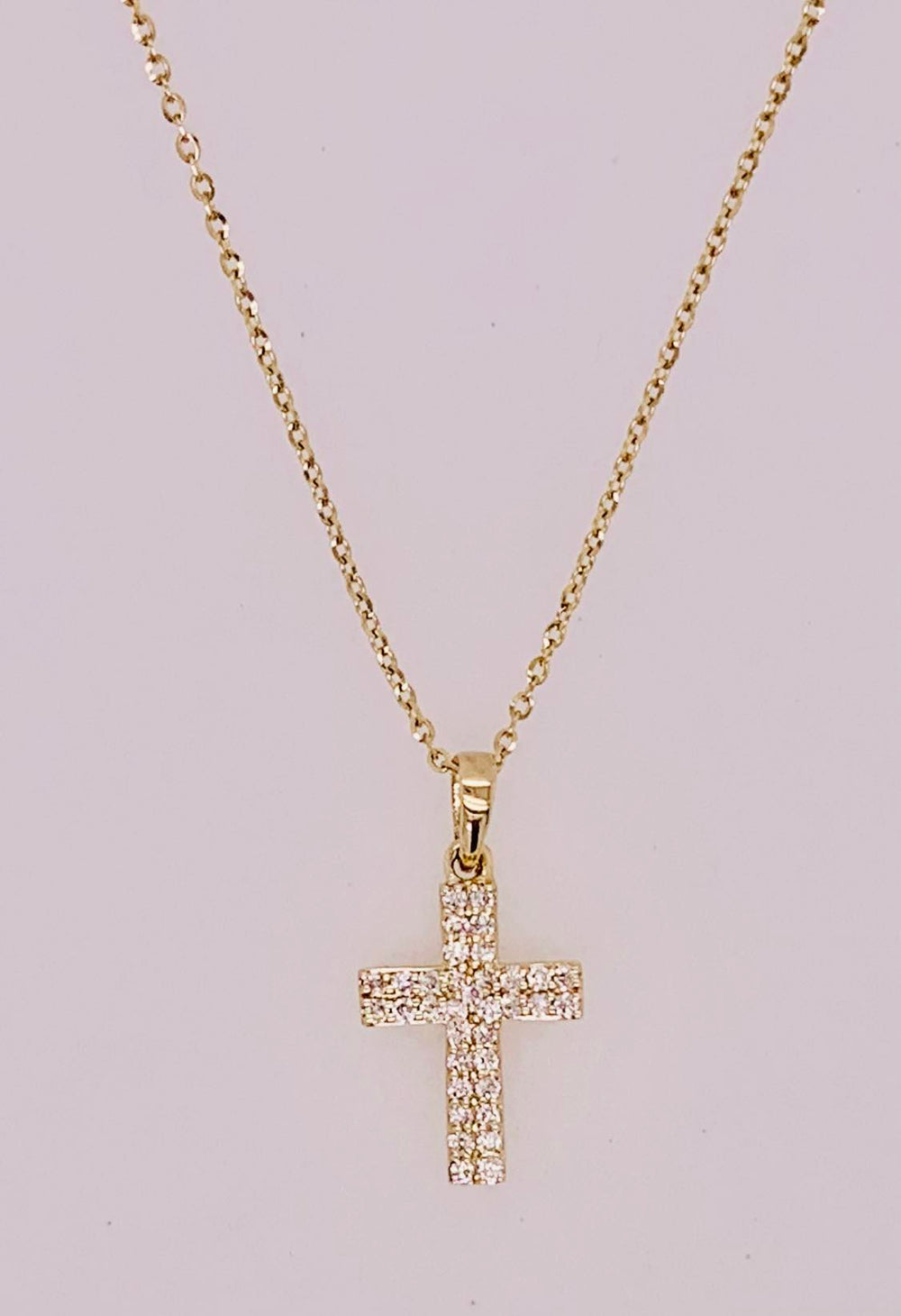 14K Diamond Cross Pendant