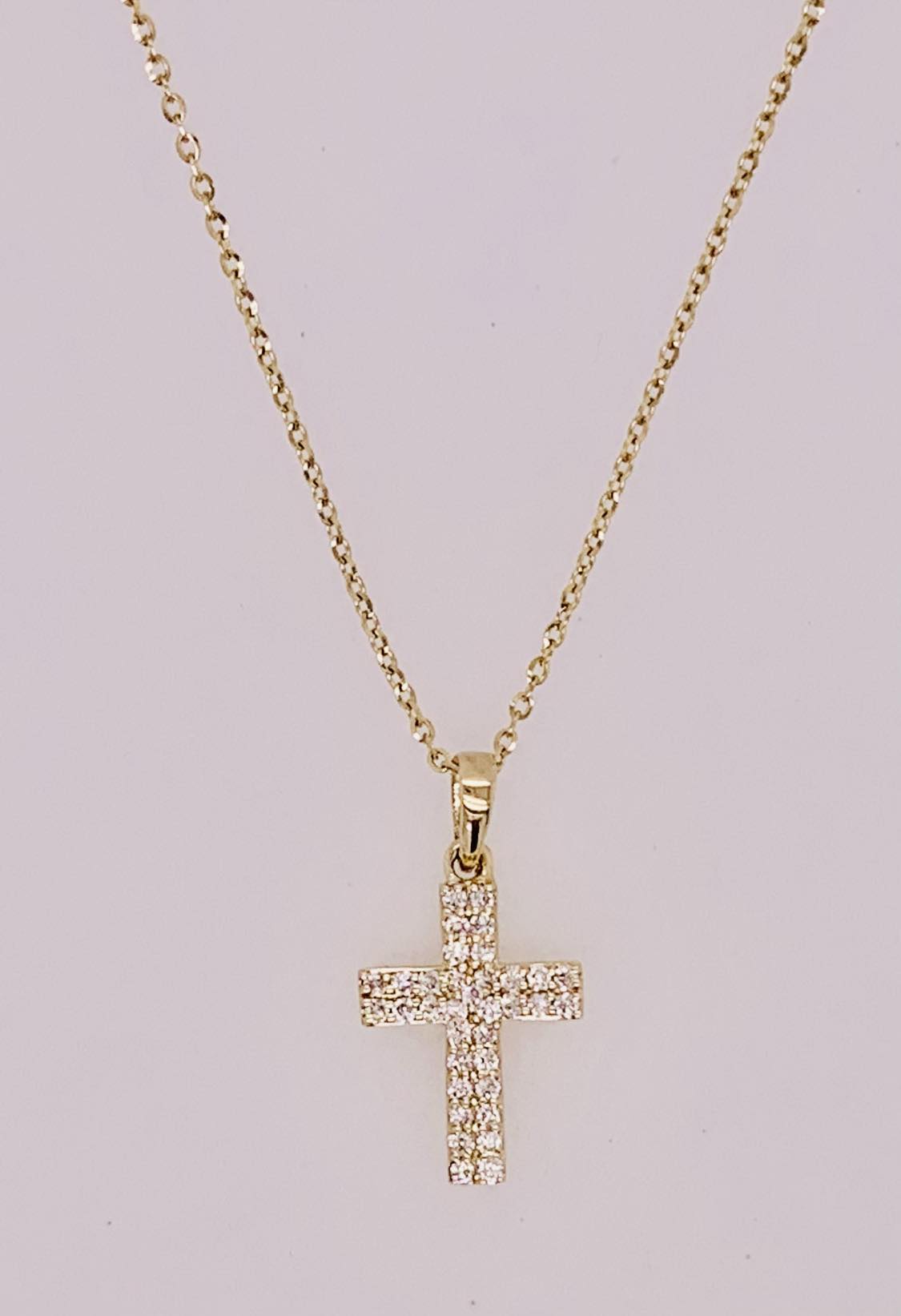14K Diamond Cross Pendant