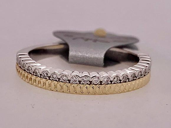 14K Two Tone Gold Diamond Band Ring