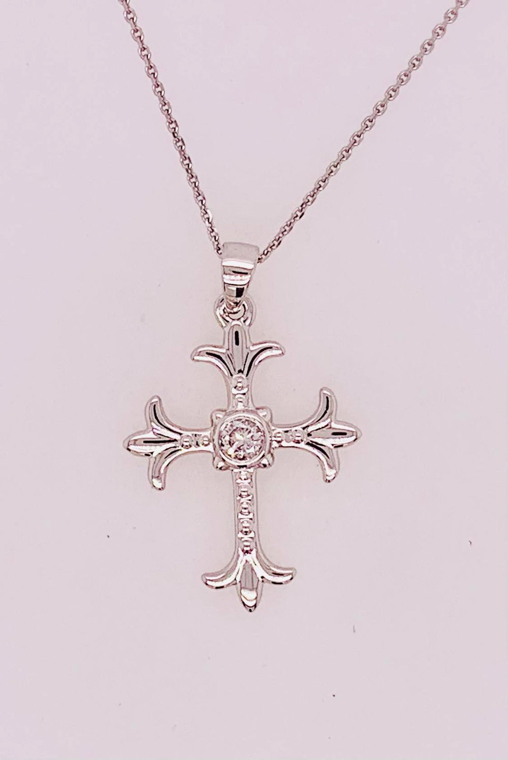 14K Diamond Cross Pendant