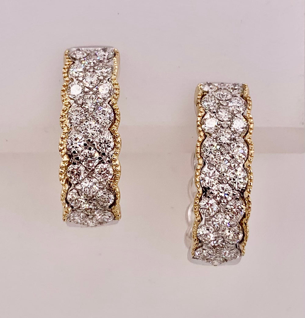 14K Diamond Hoop Earrings