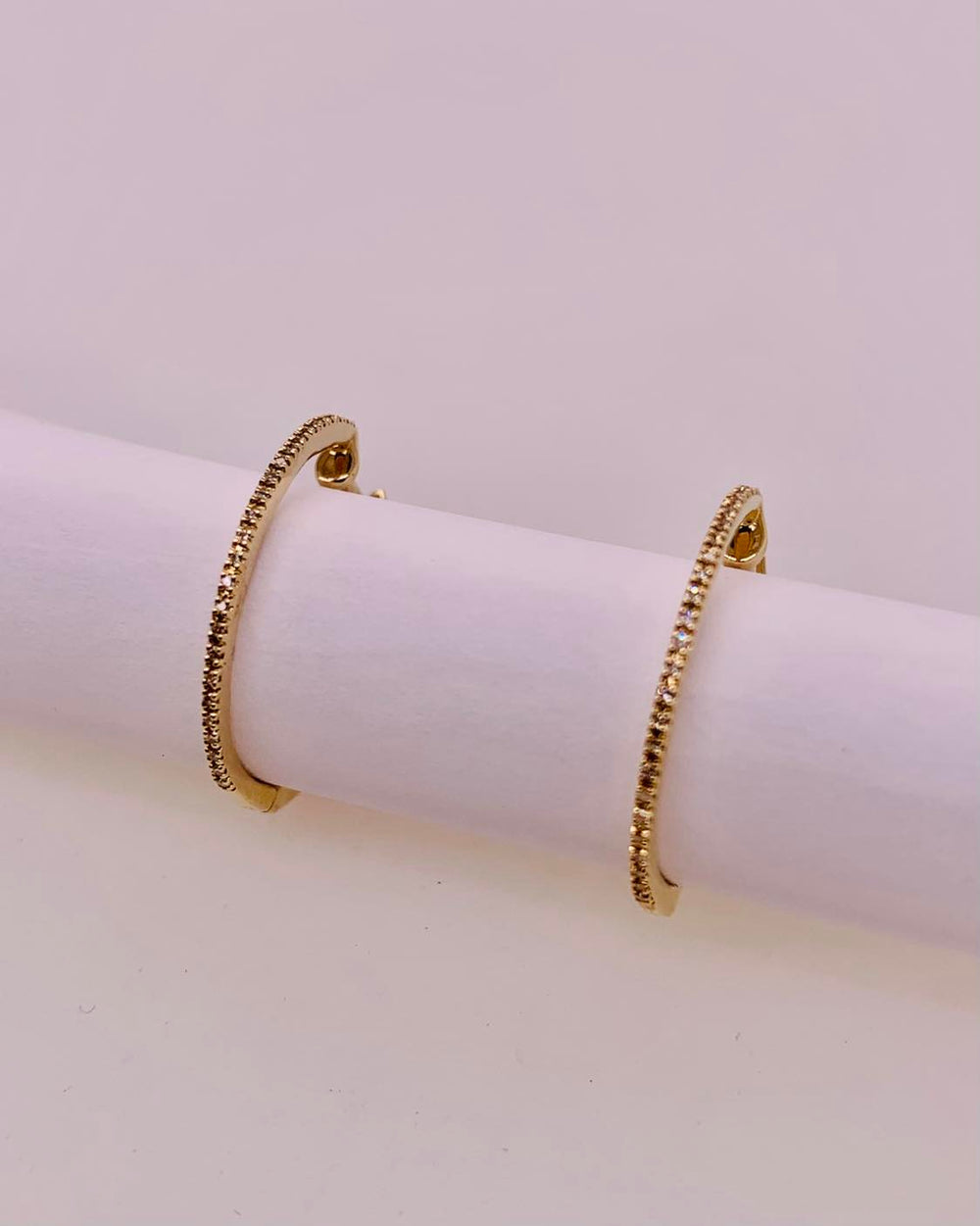 14K Diamond Hoop Earrings