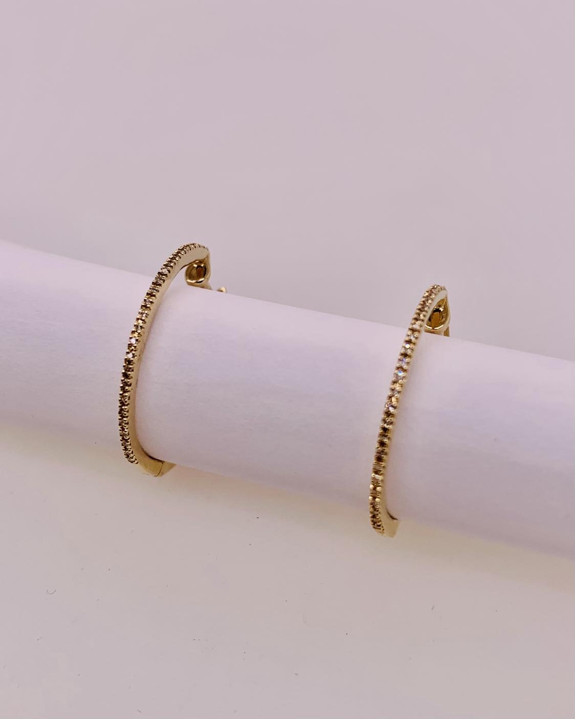 14K Diamond Hoop Earrings