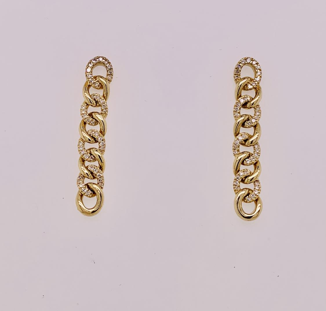 14K Diamond Link Earrings