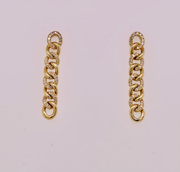14K Diamond Link Earrings