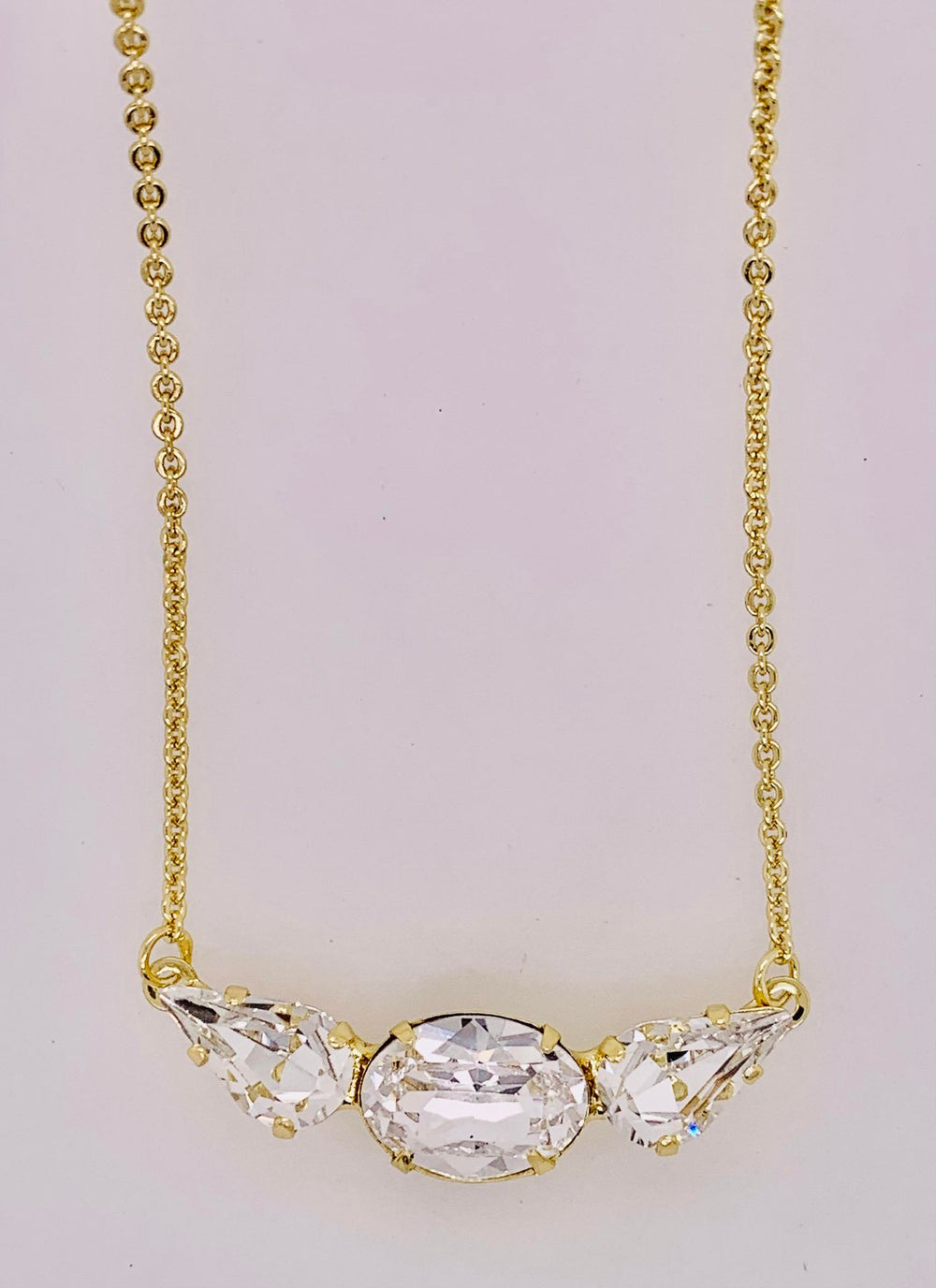Oval and Pear Tennis Necklace