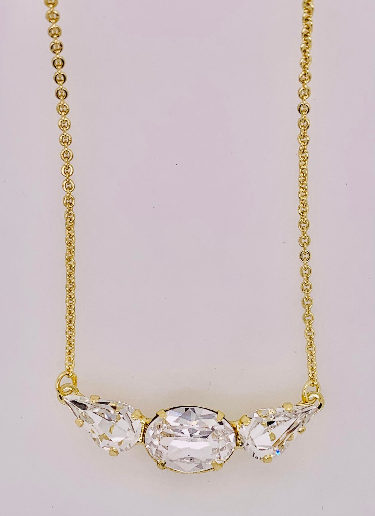 Oval and Pear Tennis Necklace