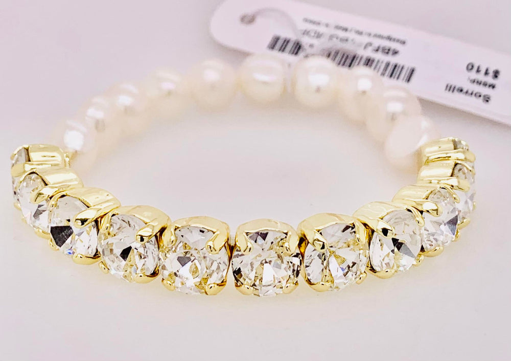 Pearl and Crystal Stretch Bracelet