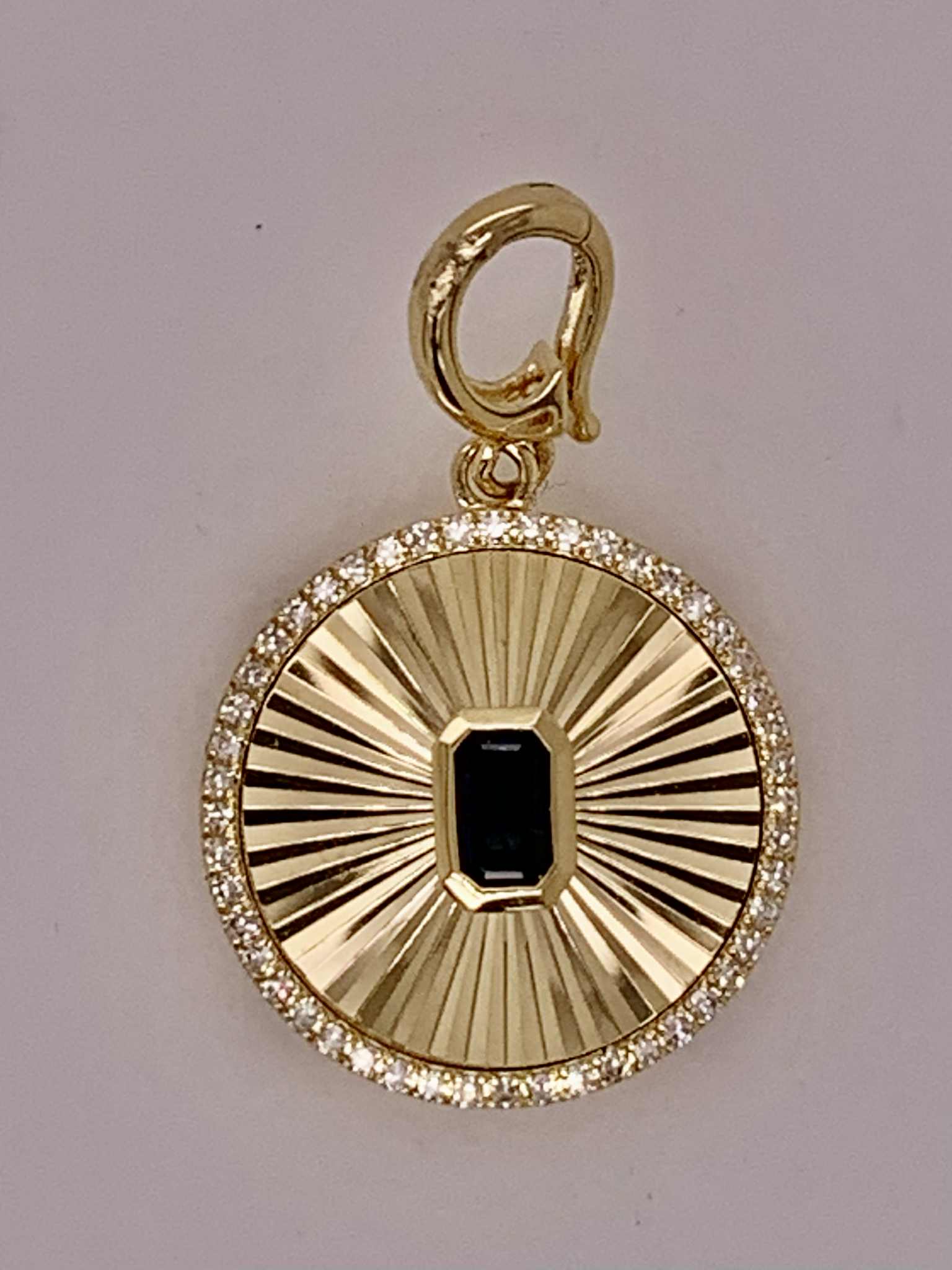 14K Kyanite and Diamond Charm