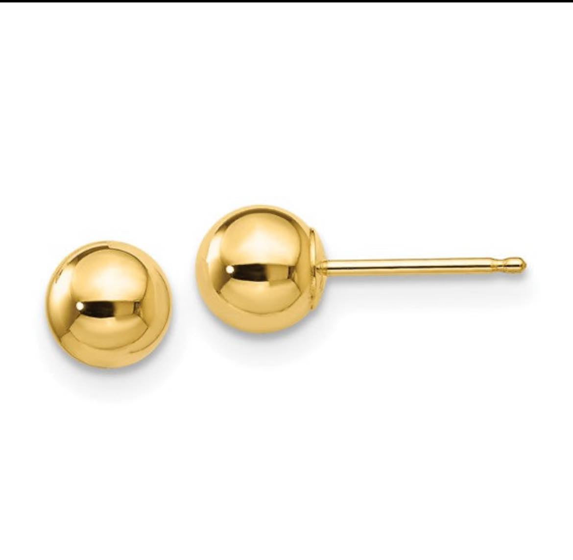 14K 3 mm Post Earrings