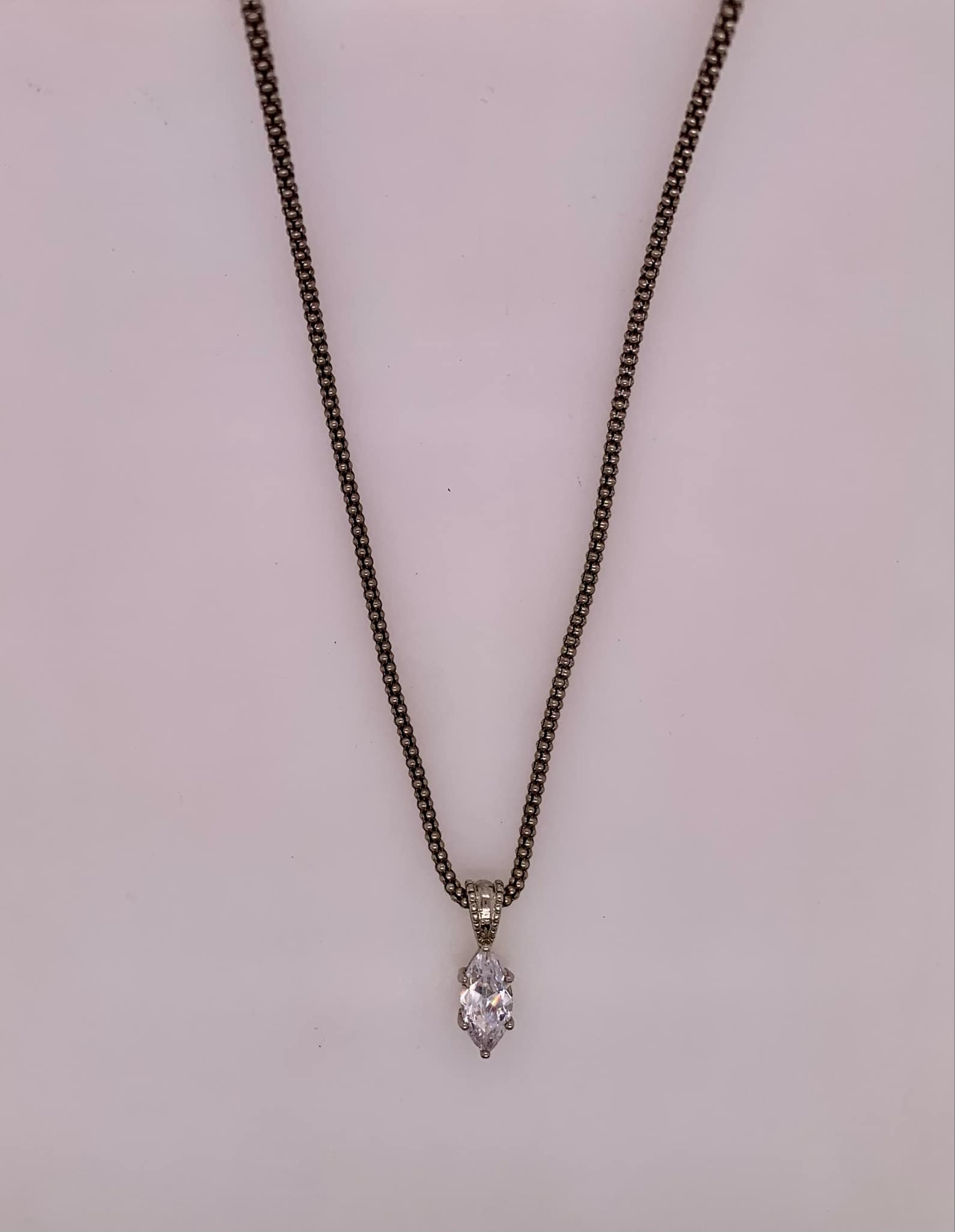 Vintage Marquise Cut Cubic Zirconia Pendant