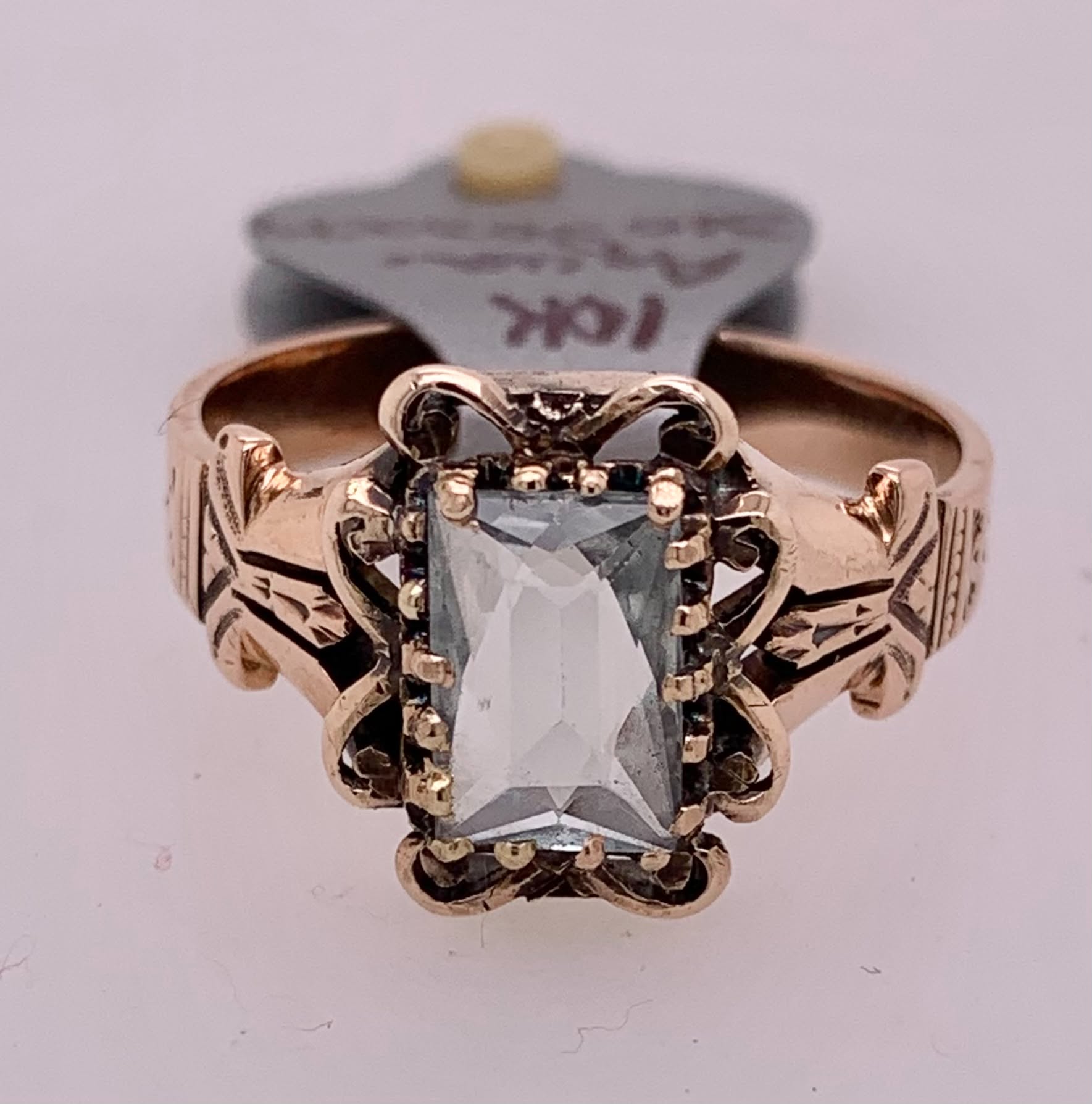 Estate 10K Aquamarine Ring