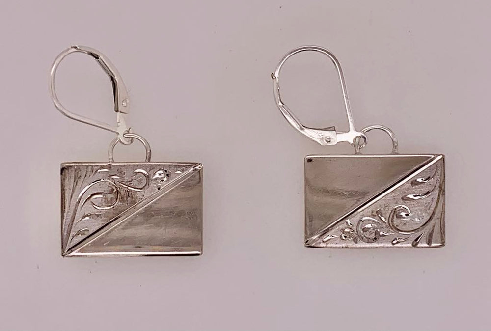 Vintage Estate Sterling Silver Cuff Link Earrings