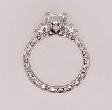 Estate Platinum Tacori Emerald Cut Diamond Ring