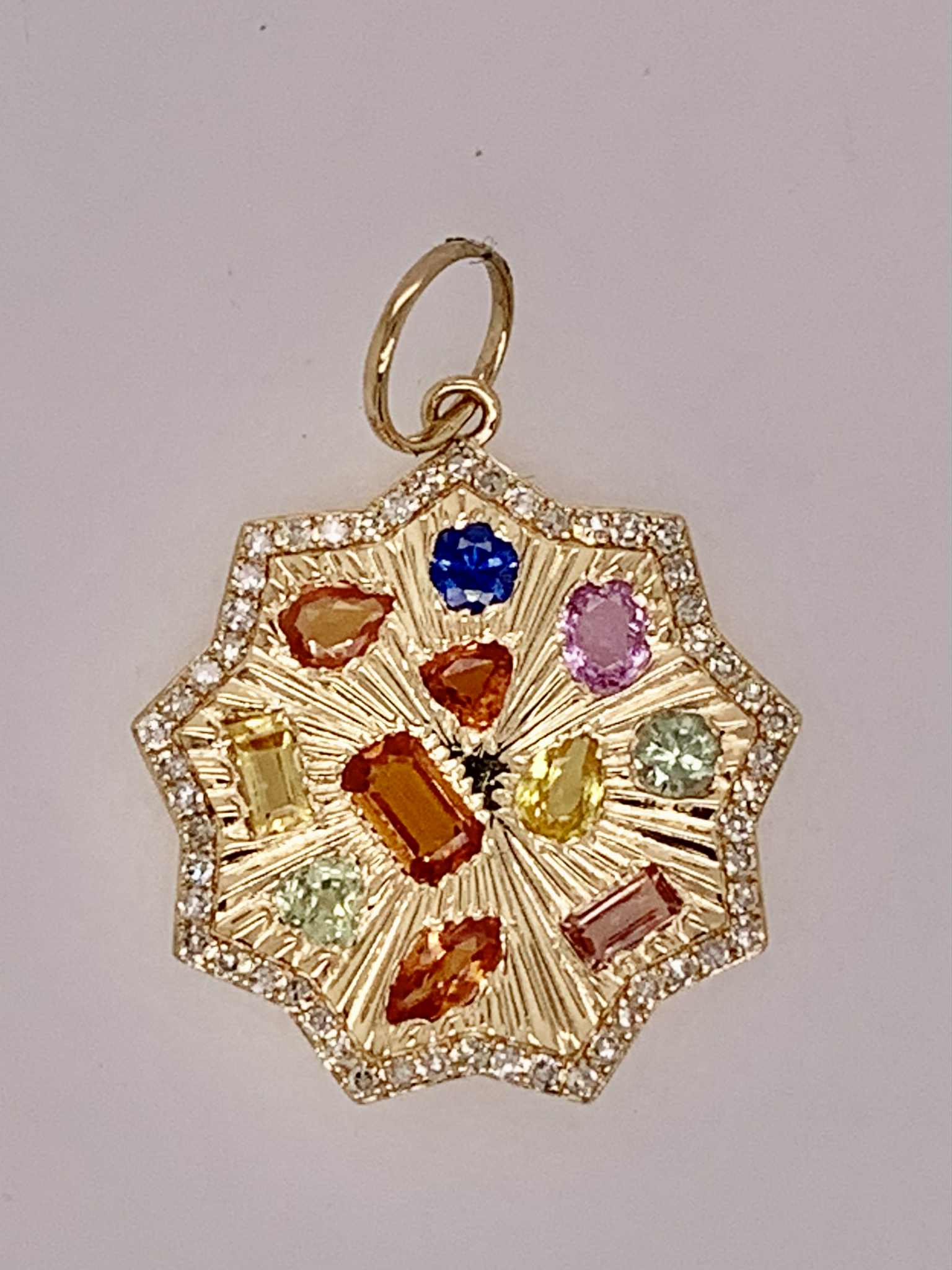14K Multi Stone Charm