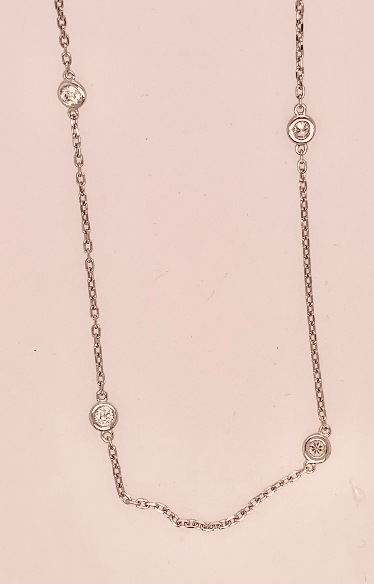 14K Diamond Station Necklace