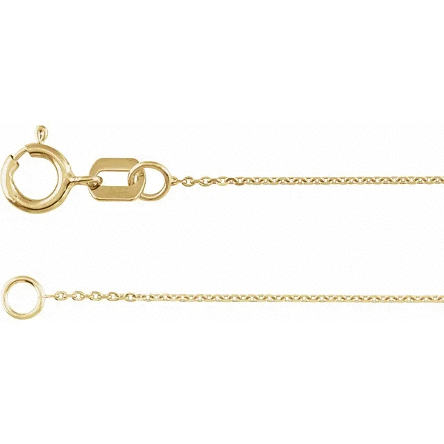 14K Diamond Cut Cable Chain