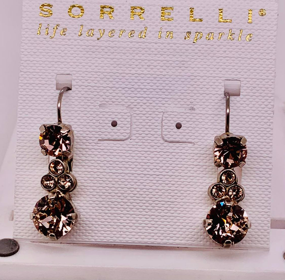 Clustered Circular Crystal Drop Dangle Earrings