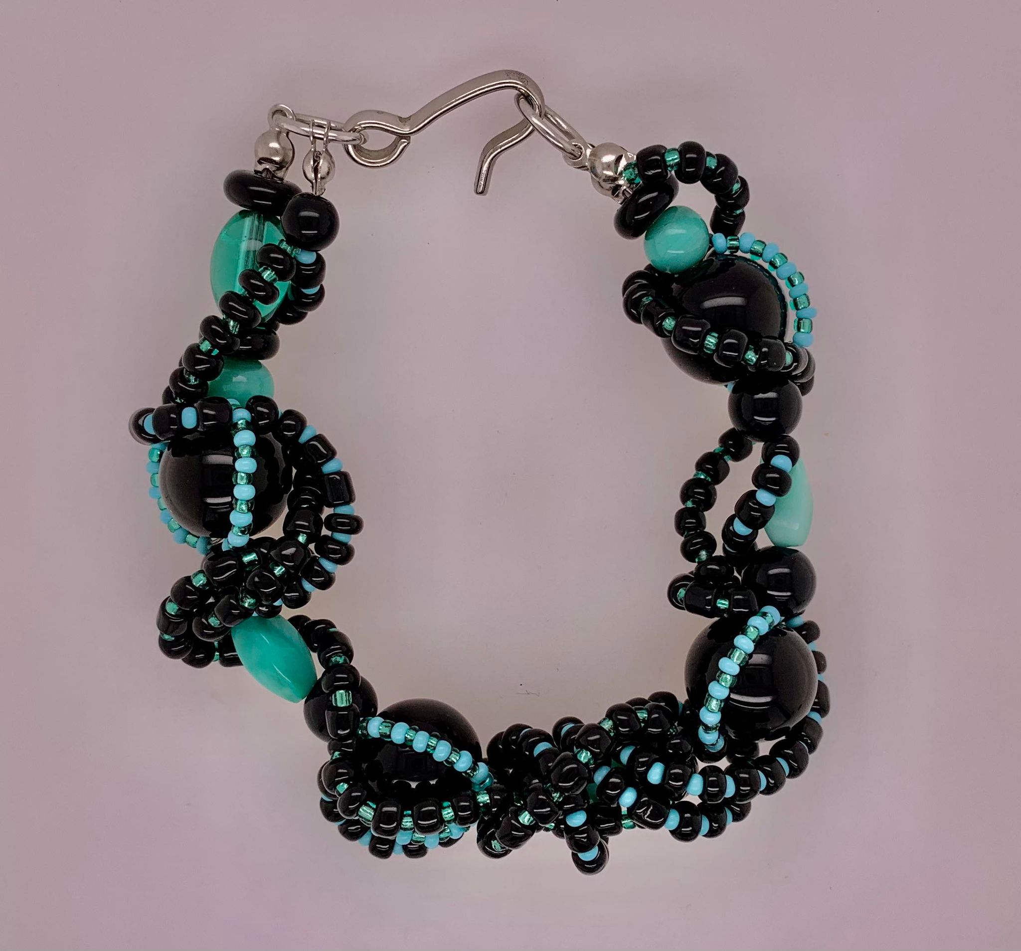 Black & Teal Custom Design Necklace